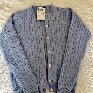 Brandy Melville Pastel Blue Cable Knit Cardigan